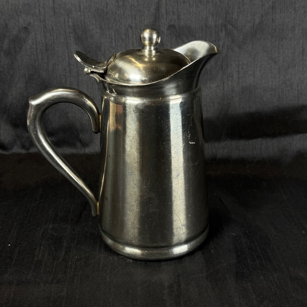 Vintage Brandware IS-20 Coffee Tea Pot 18-8 Stainless Steel Japan Hinged Lid